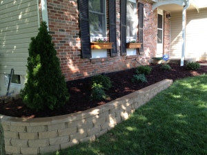 The mulch and capstones in place!