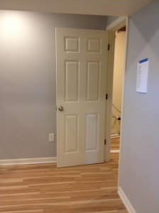 A shot of the finished door with the finished floors